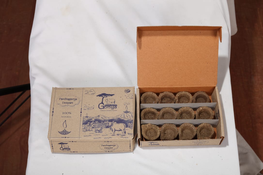 Panchagavya Deepam in eco-friendly kraft packaging